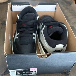 Nike Kids Black and White Sneakers with Red Accents